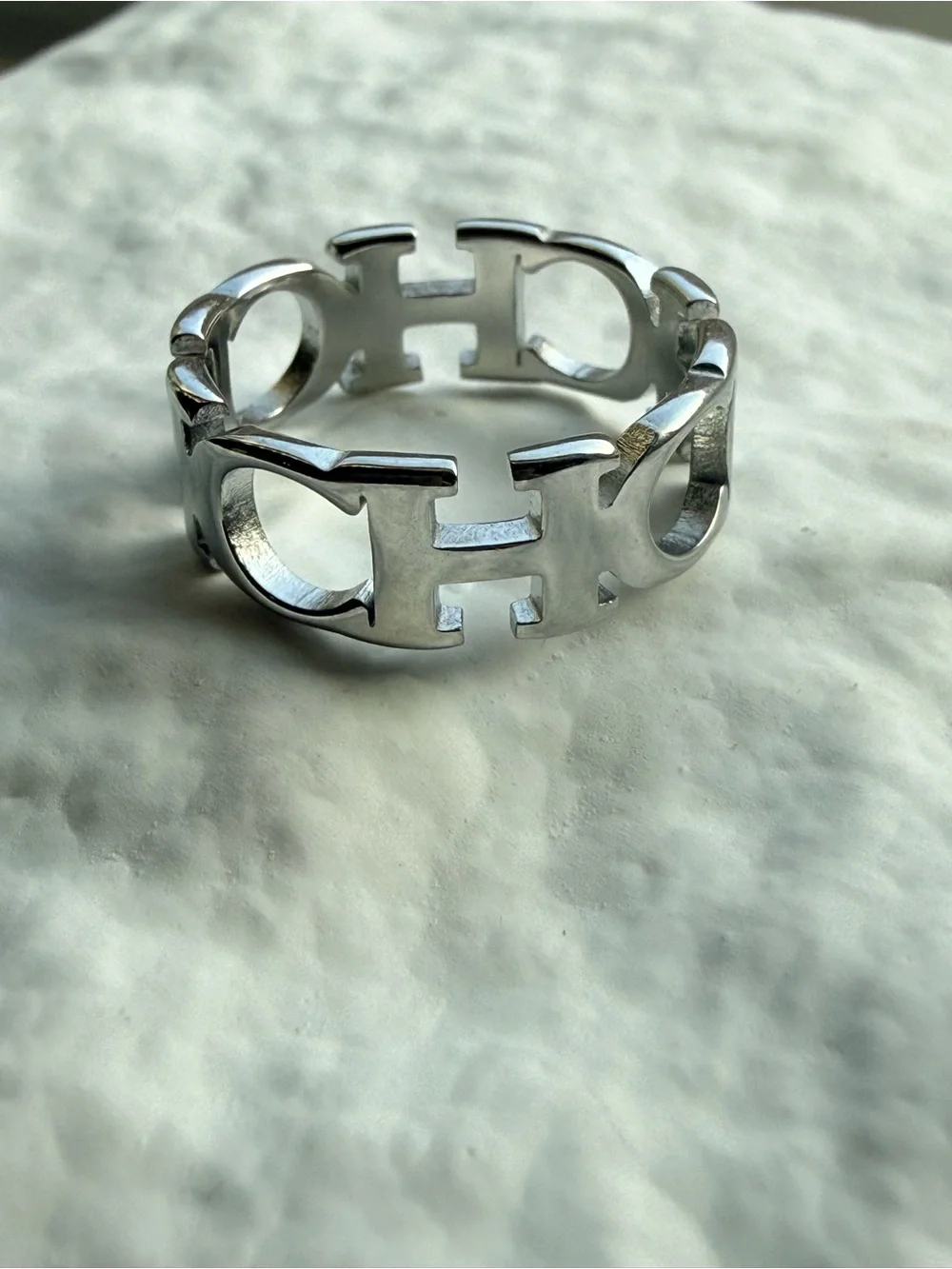 Stainless Steel - luxury inspired ring size 6